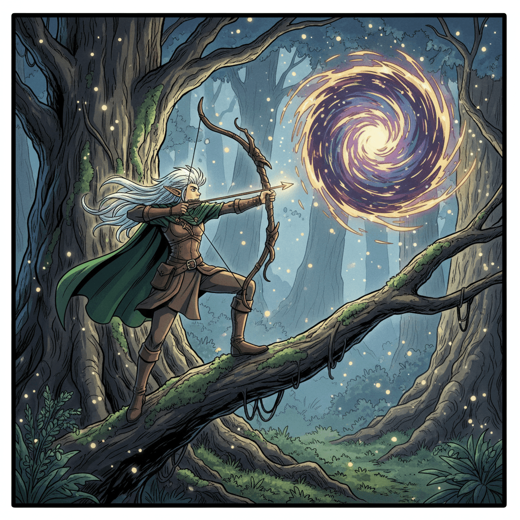 The summoning circle flares with emerald light as Thaddeus P. Wimplesworth, Assistant Junior Archmage, realizes he has made a terrible mistake. Instead of summoning a minor imp to fetch his laundry, he has torn open a rift to the Feywild itself. A towering figure of gossamer wings and burning eyes steps through—a Fey Queen who has not walked the mortal realm in ten thousand years. She looks down at Thaddeus, who is now hiding behind his desk, and smiles with teeth like daggers. 'Little wizard,' she purrs, 'you have given me exactly what I needed. A way back. And now... you will help me reclaim what was lost.' Thaddeus gulps. He really should have paid more attention in Binding Theory class.