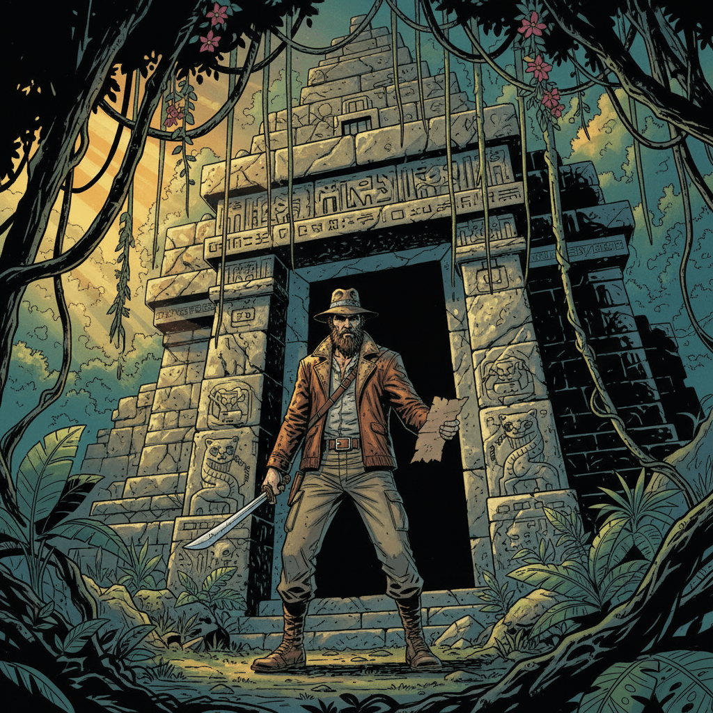 When renowned archaeologist Dr. Elena Vasquez follows a centuries-old map to the heart of the Amazon rainforest, she discovers more than gold—a forgotten Mayan temple that holds both ancient treasure and a deadly curse. Racing against a rival treasure hunter who's willing to kill for the idol's power, Elena must decipher cryptic glyphs, navigate deadly traps, and confront the temple's guardian before the next full moon seals the temple's darkness forever.